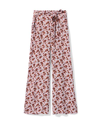 damesbroek Remmy wide fit bloemen lila - 36207840LILAC - HEMA