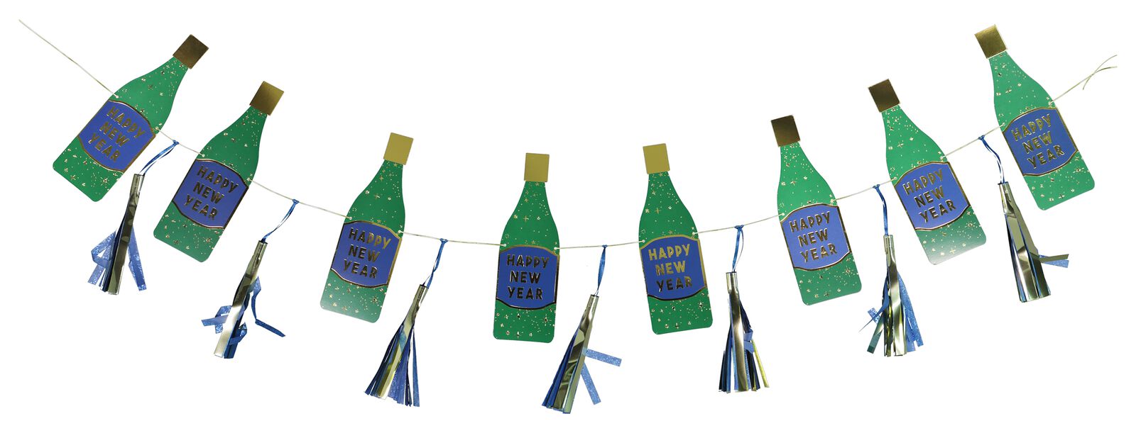 papieren slinger 150 cm champagneflessen HNY - 25280024 - HEMA