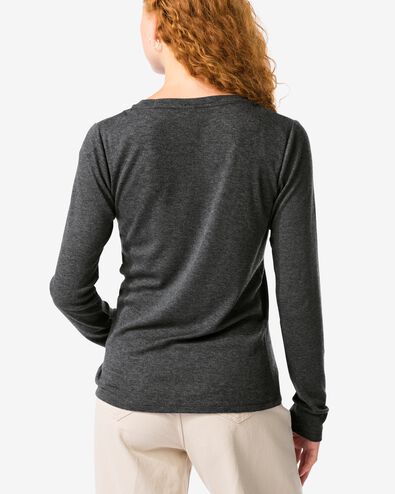 Damenshirt Lora, gerippt dunkelgrau - 36204560DARKGREY - HEMA