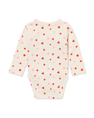 Newborn-Wickelstrampler zum Mitwachsen, LENZING&trade; ECOVERO&trade;, gerippt, Herzen ecru - 33429820ECRU - HEMA