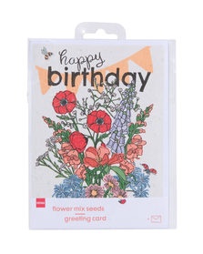 carte de voeux avec graines de fleurs - happy birthday - 41880212 - HEMA
