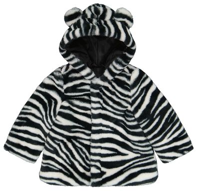 manteau bébé en teddy zèbre noir - 1000024767 - HEMA