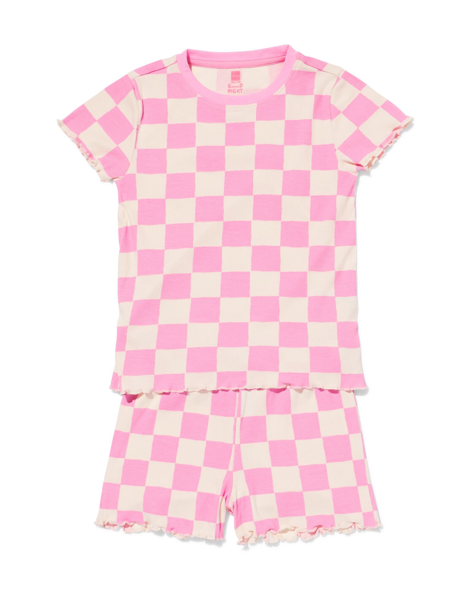kindershortama rib ruiten roze - 23002960PINK - HEMA