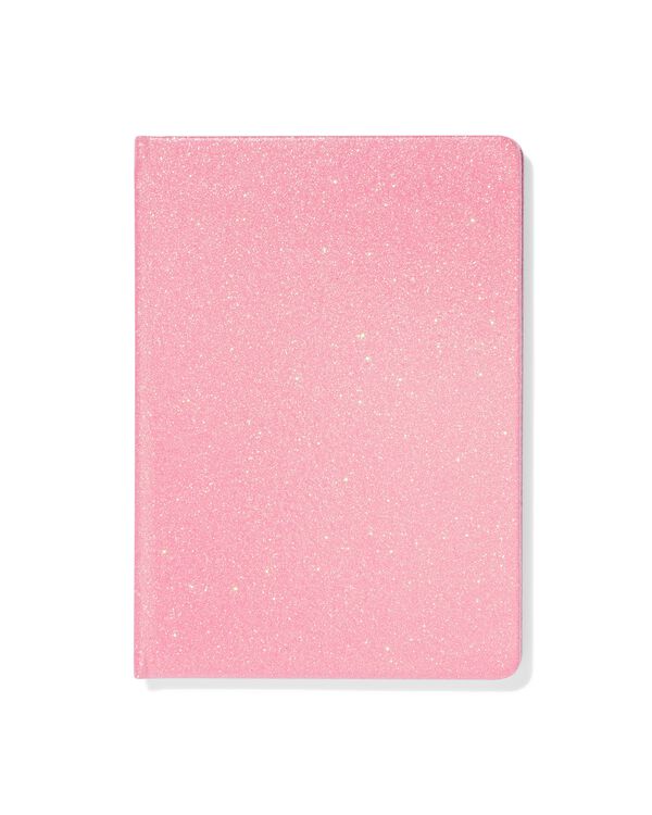 notitieboek 21x15cm glitters roze - 14100232 - HEMA