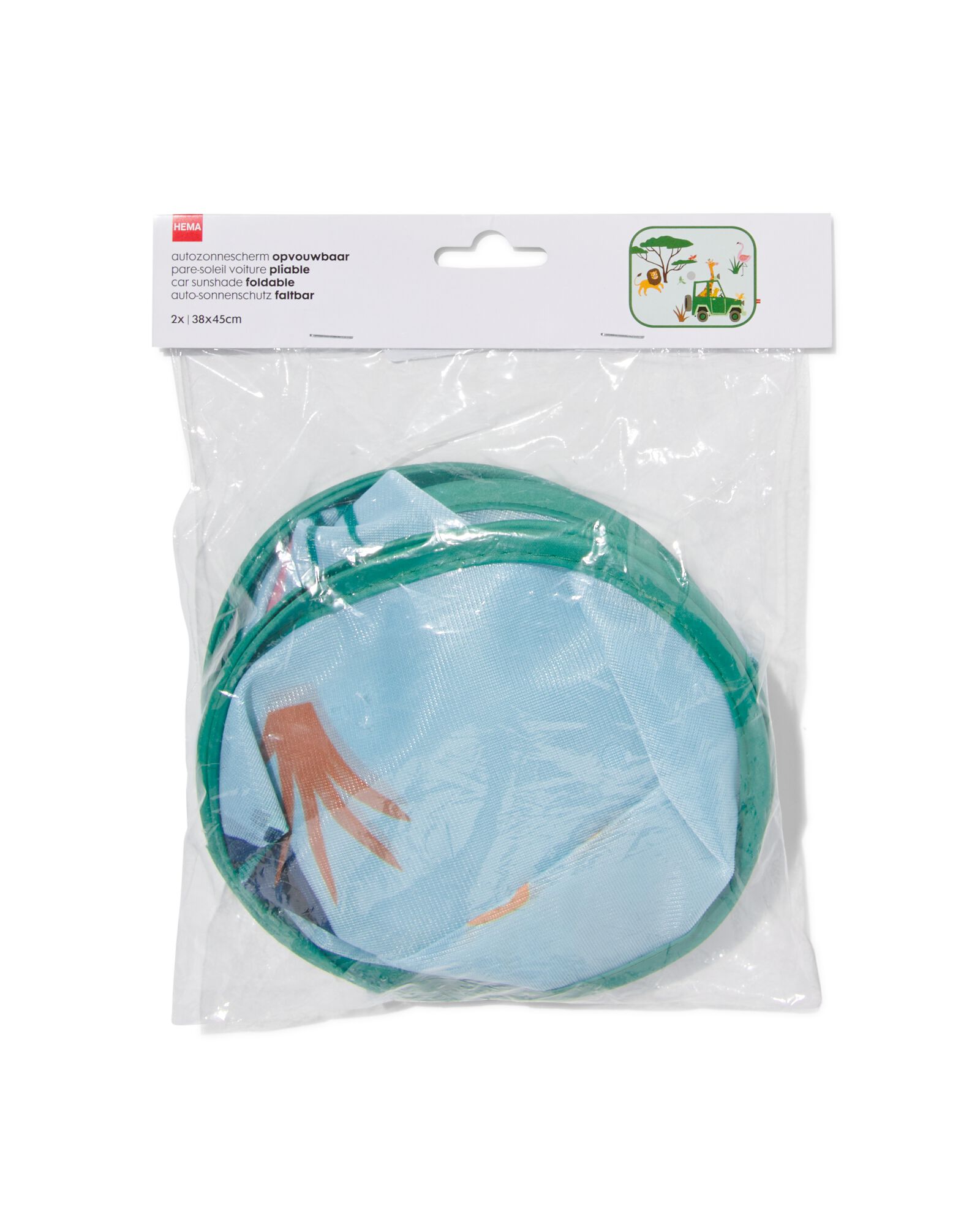 pare-soleil pliable pour voiture 38x45 animaux - 2 pi&egrave;ces - 41770001 - HEMA