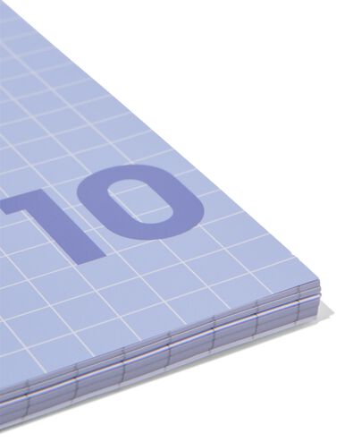 collegeblokken blauw A4 geruit 10mm - 3 stuks - 14120217 - HEMA