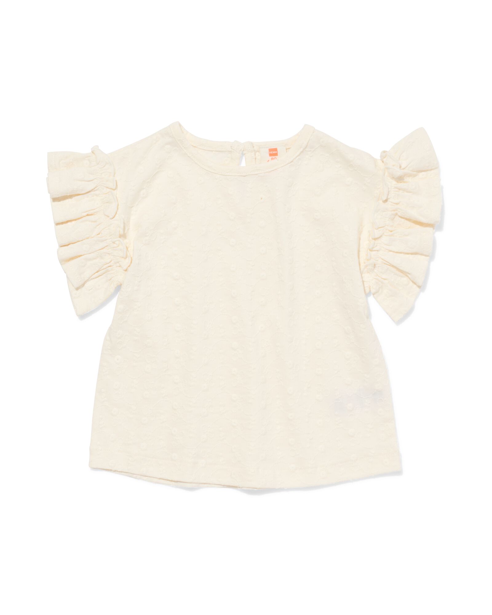 t-shirt b&eacute;b&eacute; broderie blanc cass&eacute; - 33096460OFFWHITE - HEMA