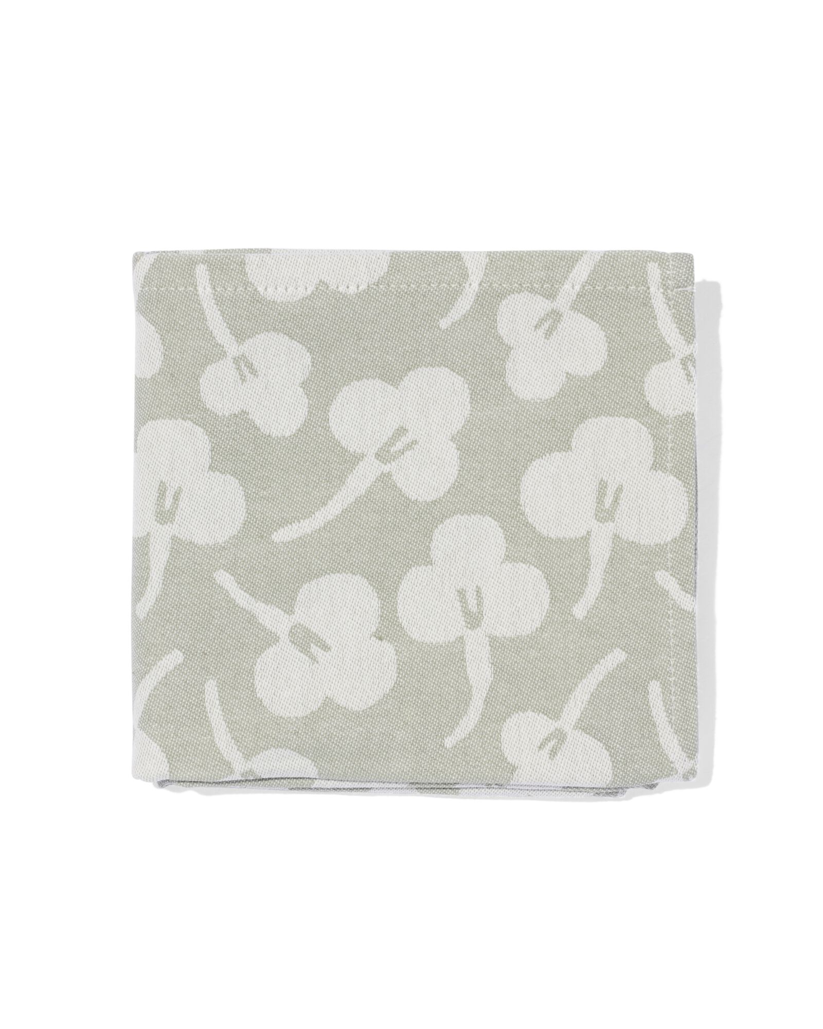 torchon 65x65 coton gris-vert violettes - 5420076 - HEMA