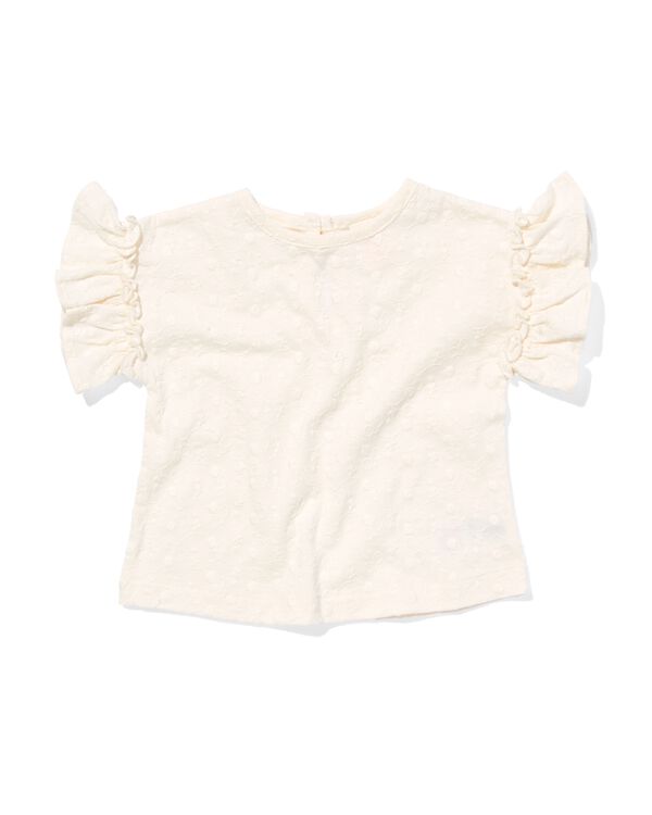 t-shirt bébé broderie blanc cassé blanc cassé - 33044050OFFWHITE - HEMA