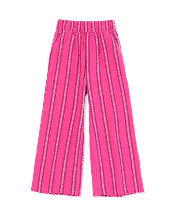 kinderbroek wide fit strepen donkerroze donkerroze - 30851906DARKPINK - HEMA