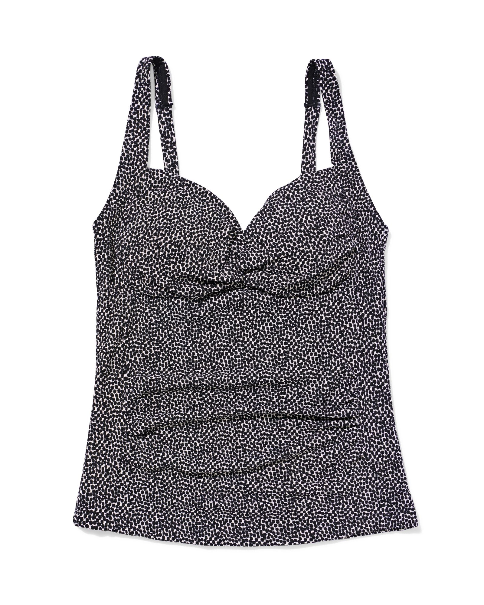 Damen-Tankini-Oberteil Demy, figurfreundliche Passform, gepunktet schwarz/wei&szlig; schwarz/wei&szlig; - 22360560BLACKWHITE - HEMA