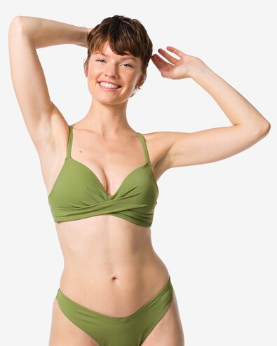 damesbikinibroekje Paula hoog groen groen - 22360680GREEN - HEMA