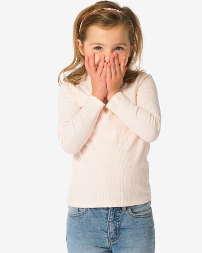 kinder T-shirt rib  ecru ecru - 30828321ECRU - HEMA