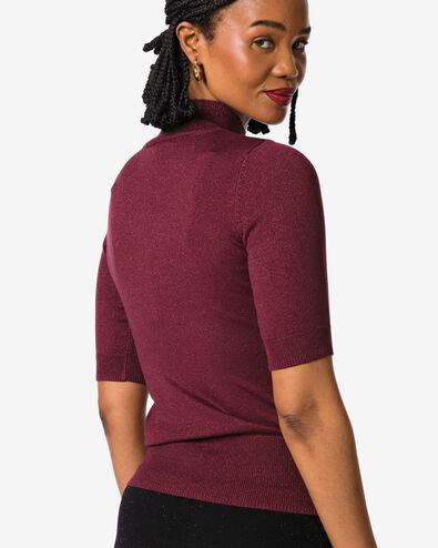 dames top Lily glitter bordeauxrood bordeauxrood - 36205820BURGUNDYRED - HEMA