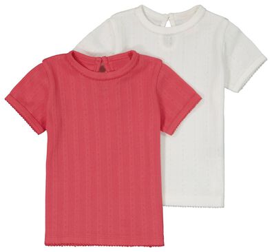 2er-Pack Baby-T-Shirts, Ajour eierschalenfarben - 1000023391 - HEMA