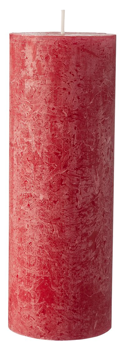 bougie rustique - 19x7 cm - rouge foncé rouge foncé 7 x 19 - 13503265 - HEMA