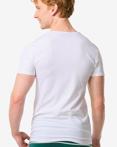 2er-Pack Herren-T-Shirts, Slim Fit, V-Ausschnitt, nahtlos wei&szlig; wei&szlig; - 1000009976 - HEMA