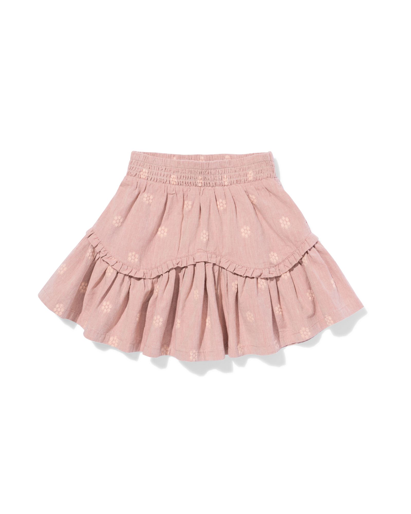 jupe trap&egrave;ze enfant fleurs vieux rose vieux rose - 30844857OLDPINK - HEMA