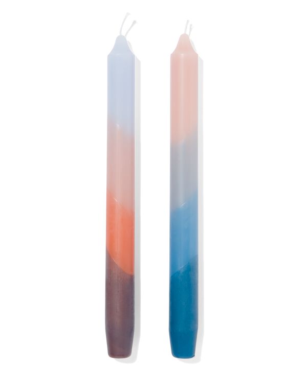 2 bougies d'intérieur dip-dye Ø2.3x25 bleu - 13506052 - HEMA