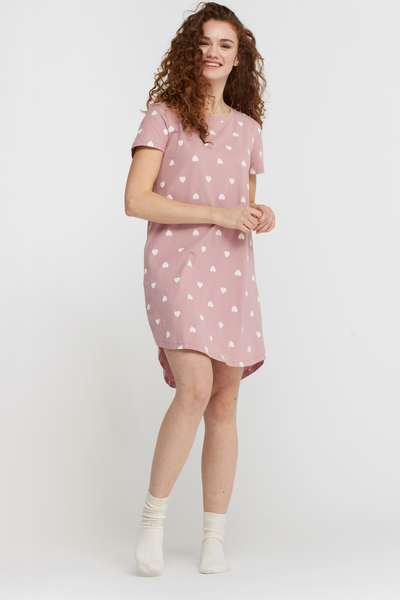 Damen-Nachthemd, Baumwolle rosa - 1000026650 - HEMA