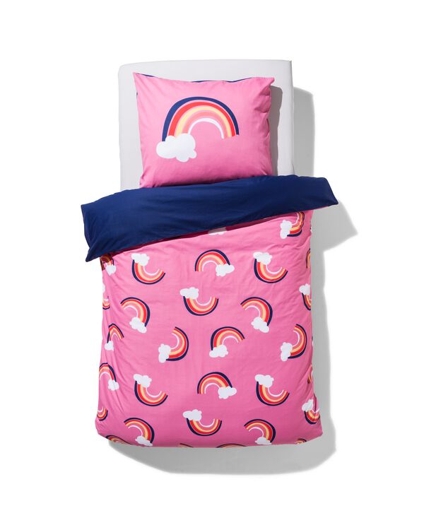 housse de couette enfant 140x200 cm coton doux arc-en-ciel - 5740076 - HEMA