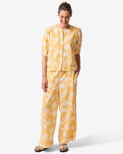 Damenhose Taylor, weite Passform, Seersucker Blumen pfirsich pfirsich - 36204640PEACH - HEMA