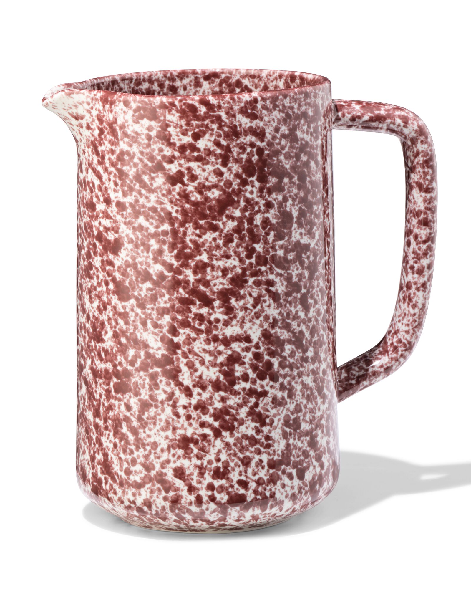 Karaffe 1,4 l, Steingut, gesprenkelt, rot - 9650409 - HEMA