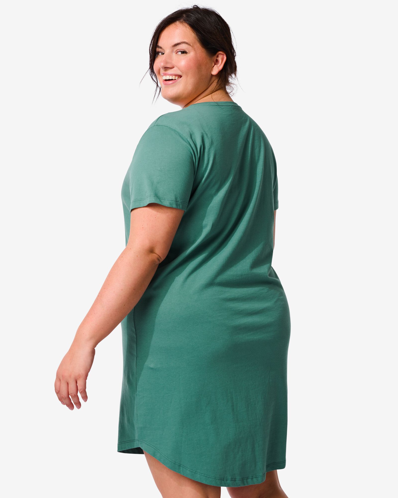chemise de nuit femme en coton vert vert - 23460160GREEN - HEMA