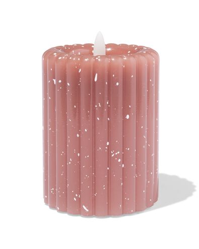 bougie pilier LED &Oslash; 7,5 x 10 cm nervures mouchetures marron - 13550163 - HEMA