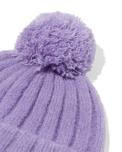 Kinder-Beanie mit Pompon lila lila - 16700250LILAC - HEMA