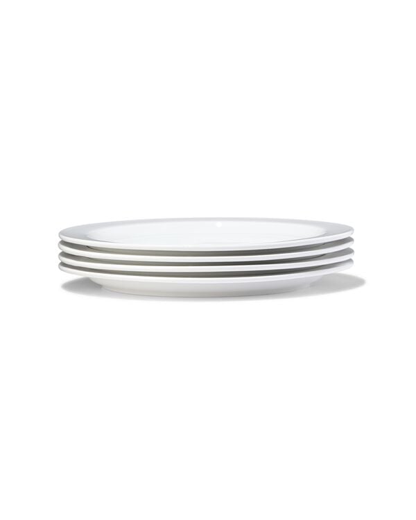 petite assiette &Oslash;21cm usage quotidien porcelaine blanche - 4 pi&egrave;ces - 9650332 - HEMA