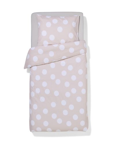 housse de couette 140x200/220 cm coton doux pois beige  - 5750140 - HEMA