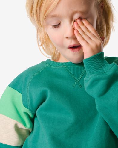 sweat enfant avec blocs de couleur vert 110/116 - 30777518 - HEMA