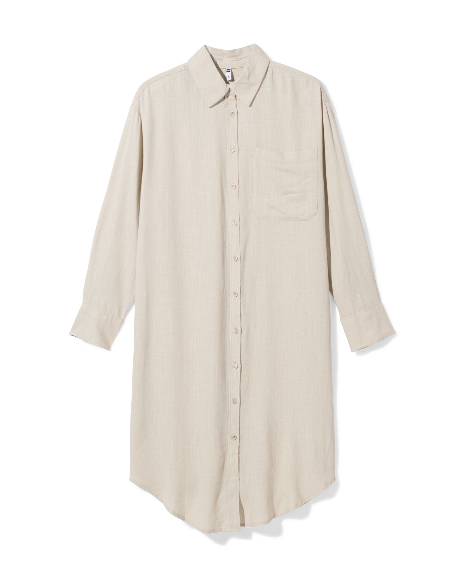 dames overhemdjurk Lizzy met linnen zand - 36274885SAND - HEMA