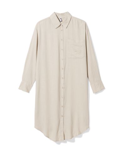 dames overhemdjurk Lizzy met linnen zand - 36274885SAND - HEMA