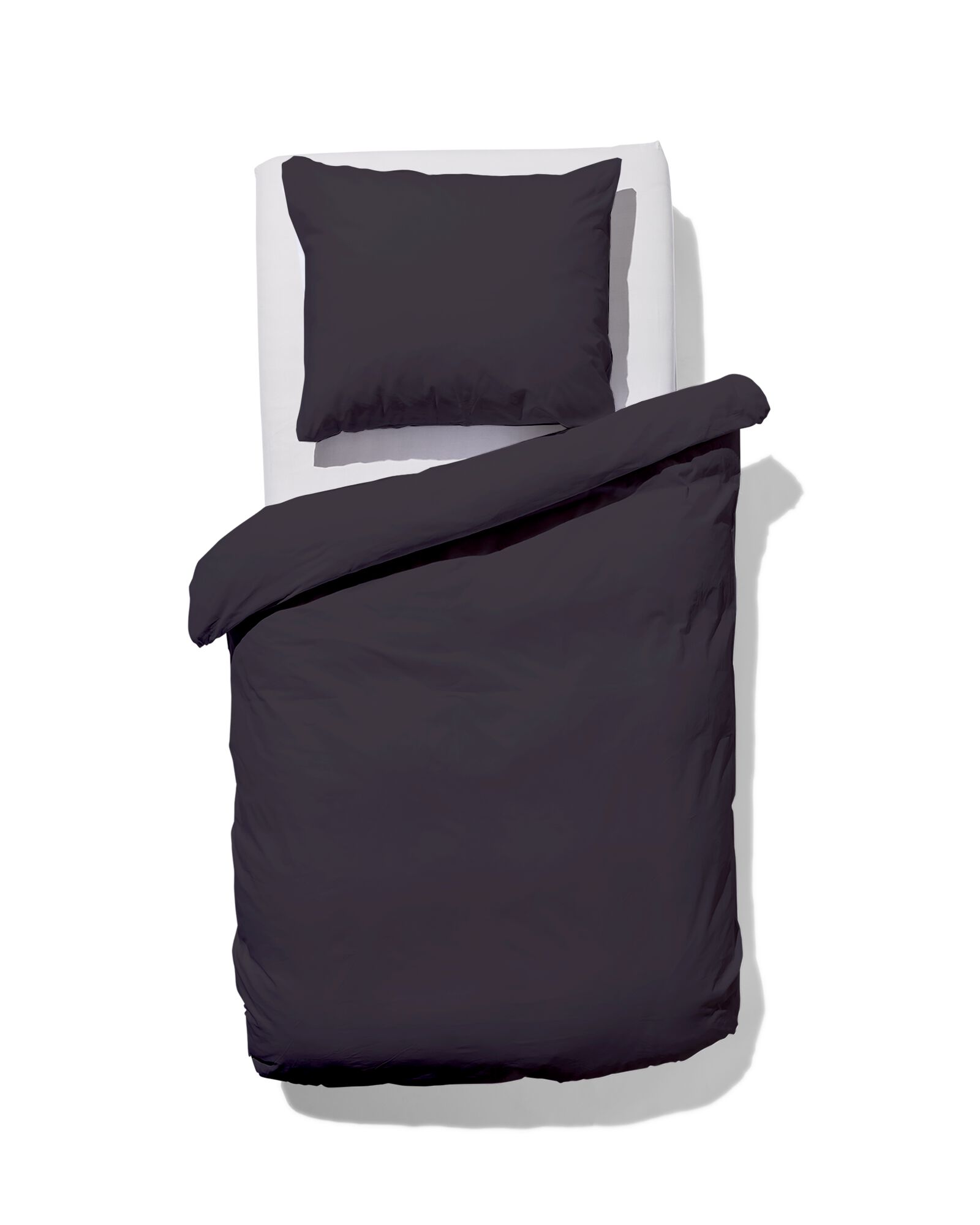 housse de couette 140x200/220cm en coton doux gris fonc&eacute; - 5797025 - HEMA