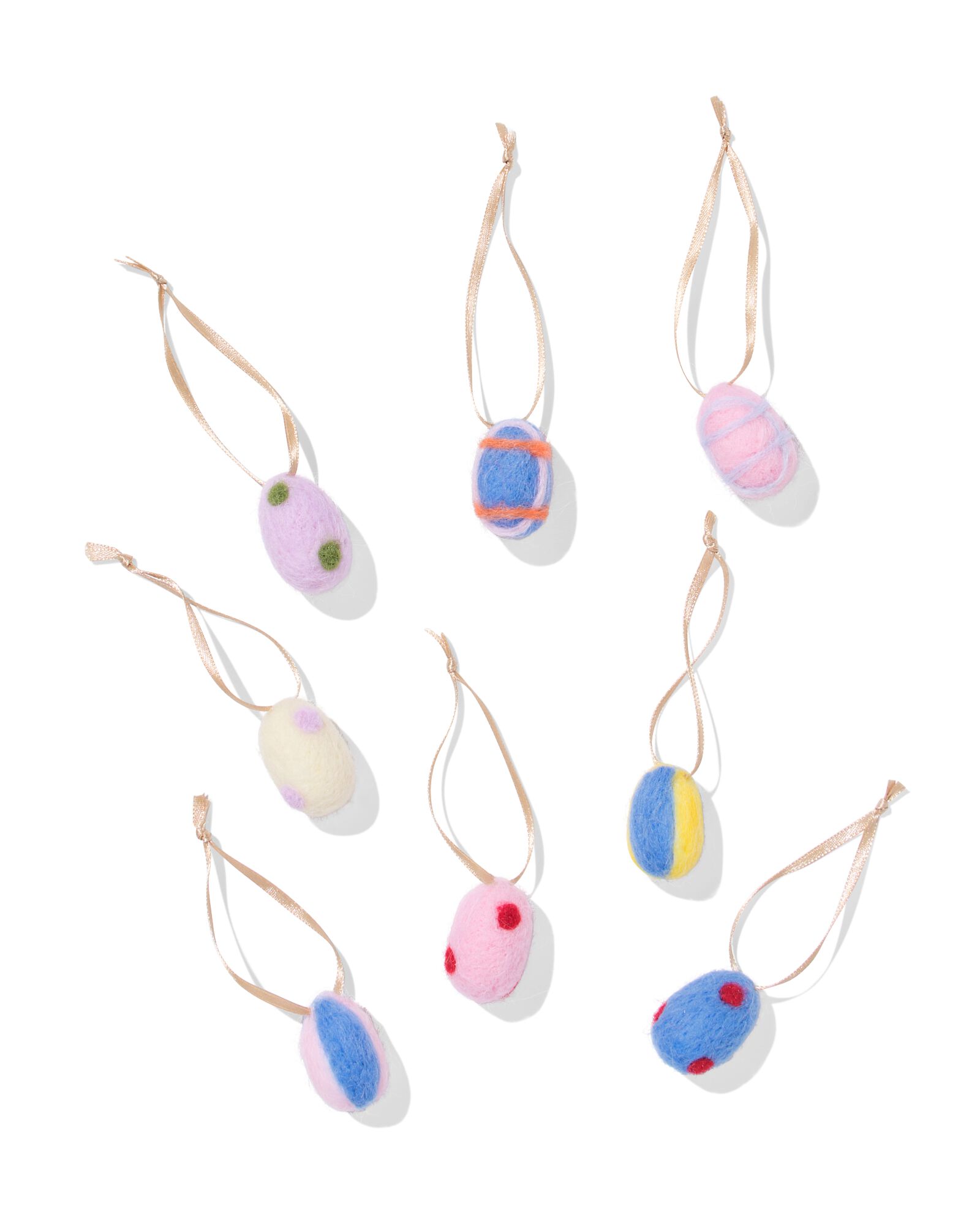 d&eacute;corations &agrave; suspendre de P&acirc;ques feutre &oelig;uf - 8 pi&egrave;ces - 25800068 - HEMA