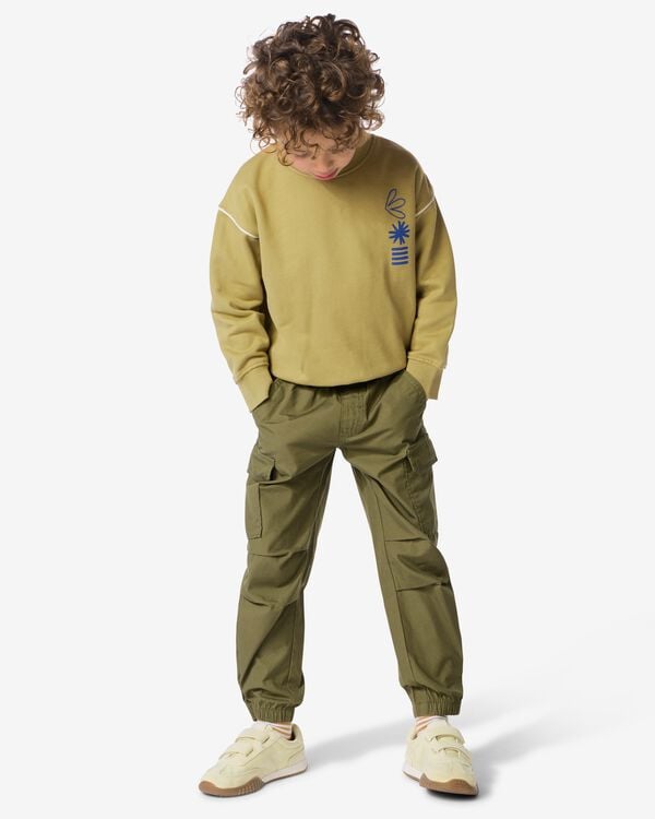 kinderbroek cargo olijf olijf - 30710201OLIVE - HEMA