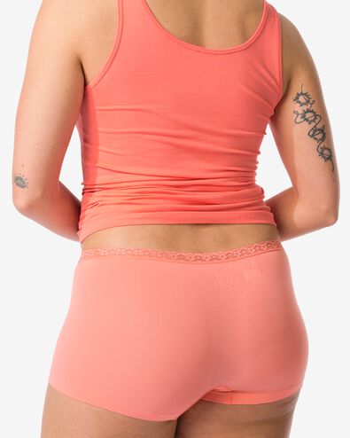 damesboxer naadloos micro met kant koraalroze - 19680734CORALPINK - HEMA