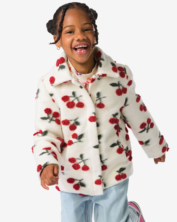 veste enfant nounours cerise &eacute;cru &eacute;cru - 30824718ECRU - HEMA