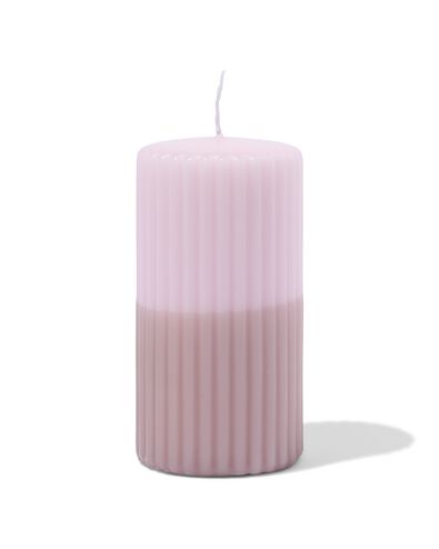 bougie pilier ⌀7x13cm nervur&eacute;e rose clair naturel - 13509071 - HEMA