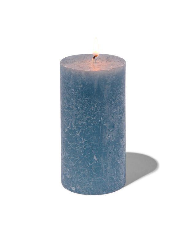 rustikale Kerze, 7 x 13 cm, blau blau 7 x 13 - 13501953 - HEMA