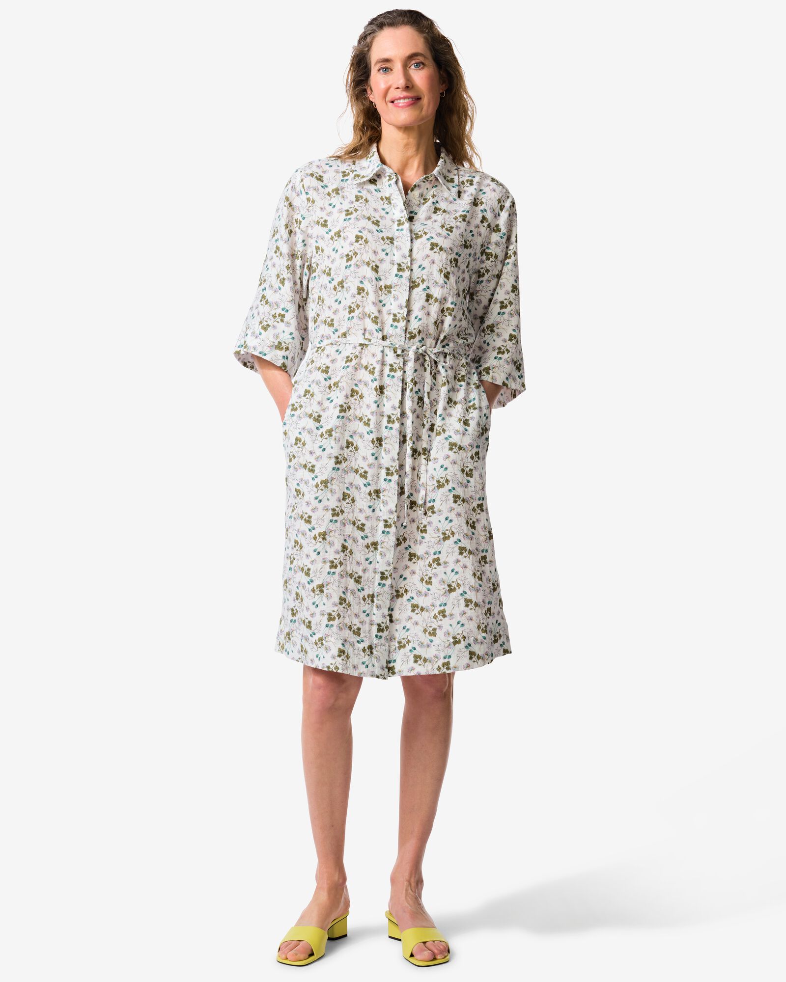 robe femme Lynn coupe droite mousseline blanc blanc - 36303910WHITE - HEMA