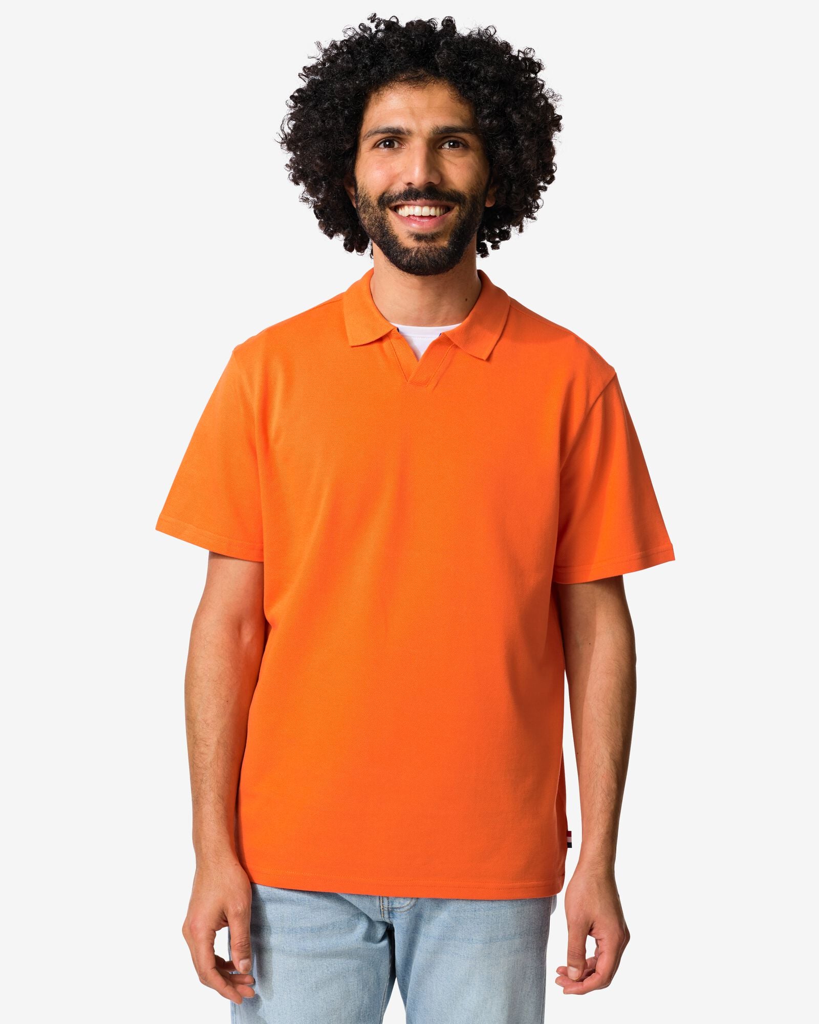 herenpolo Jack piqu&eacute; WK oranje oranje - 2100060ORANGE - HEMA