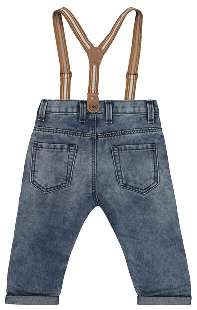 pantalon jean à bretelles bébé denim - 1000020443 - HEMA