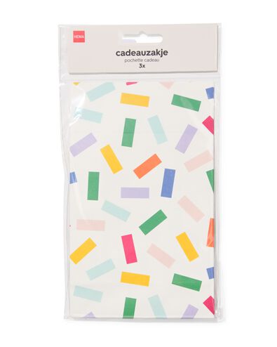 sacs cadeaux S confetti - lot de 3 - 14710297 - HEMA