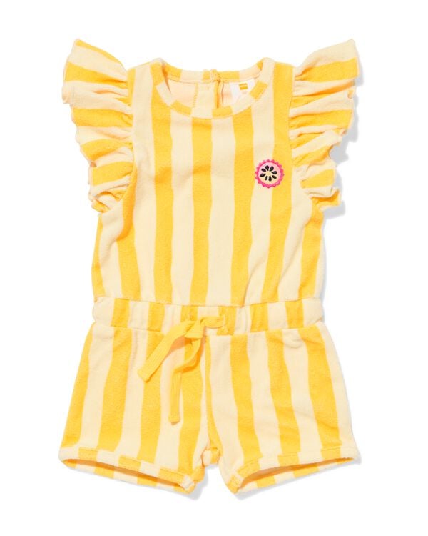 babyplaysuit badstof strepen geel geel - 33097670YELLOW - HEMA
