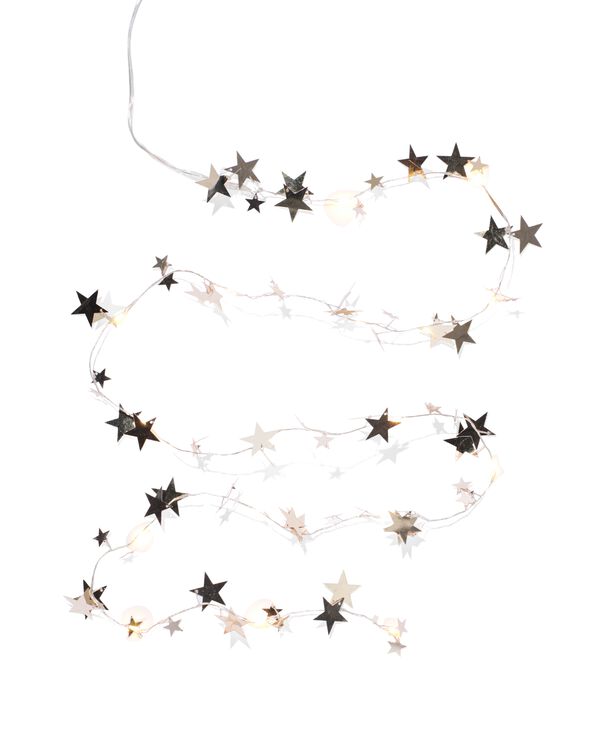 guirlande lumineuse 1 m avec 16 LED étoiles argentées pour l'intérieur - 25510037 - HEMA