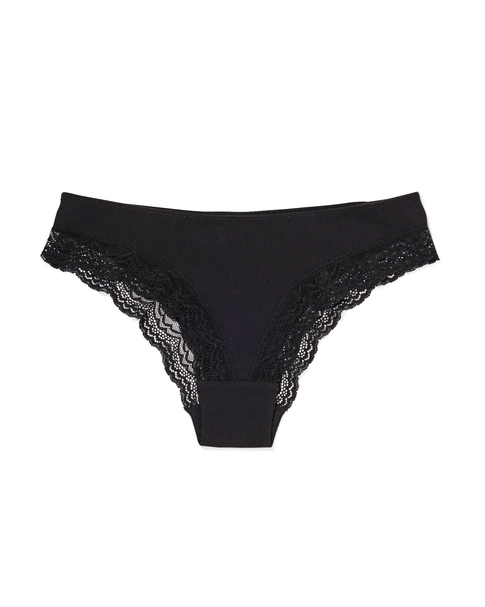 slip br&eacute;silien femme c&ocirc;tel&eacute; avec dentelle noir noir - 21900245BLACK - HEMA