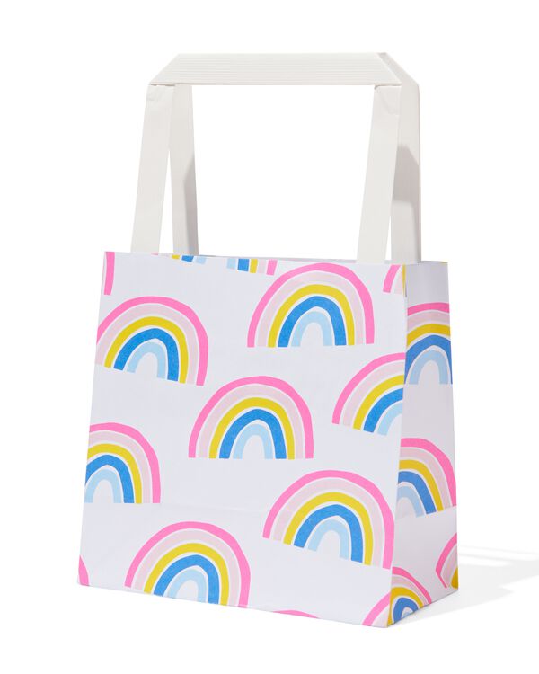 cadeautasjes papier 13x13x7 regenboog - 6 stuks - 14740062 - HEMA